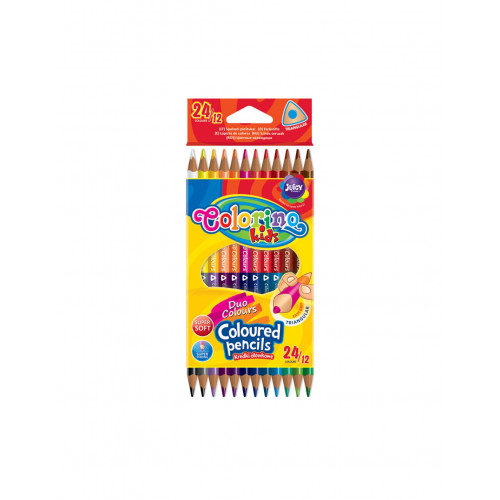 Trojuholníkové dvojfarebné pastelky 12 ks / 24 farieb 