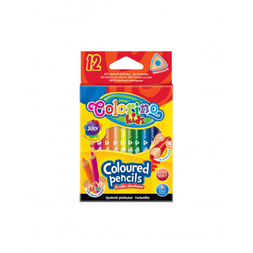 Trojuholníkové pastelkové mini ceruzky 8,9 cm, 12 farieb 