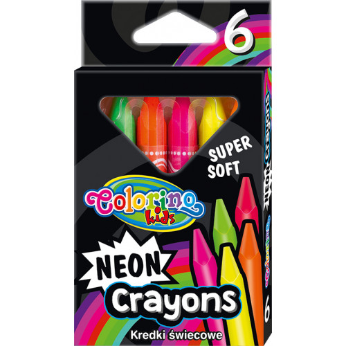 Voskovky trojhranné - Neón, extra mäkké, 6 farieb