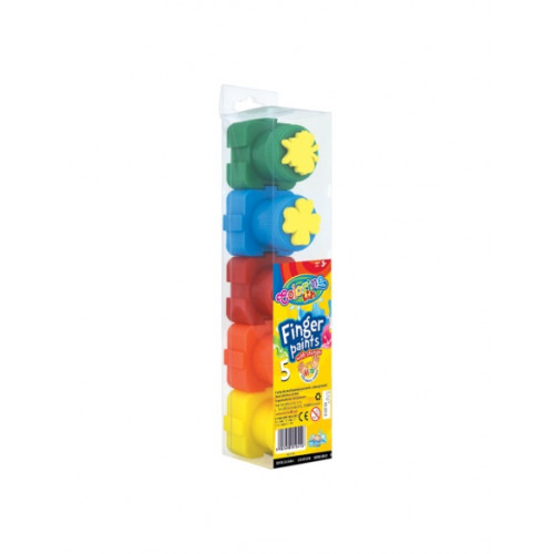 Prstové farby s pečiatkami, 5 farieb