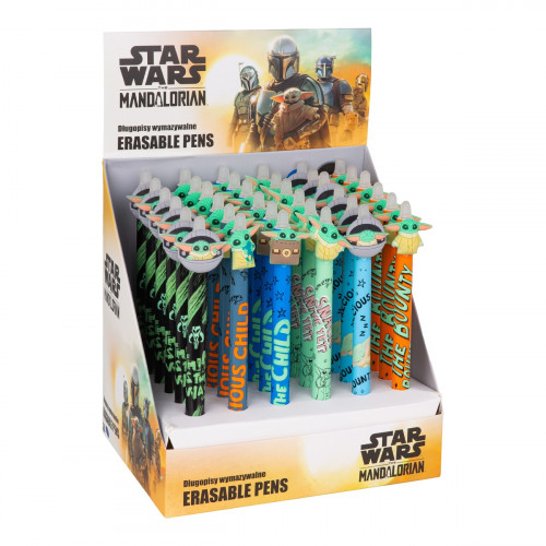 Gumovateľné pero Madalorian Baby Yoda, modrá náplň