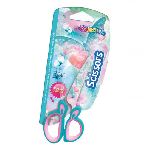 Detské nožnice s potlačou – Follow your Dreams, guľaté, 12,5 cm, asymetrické